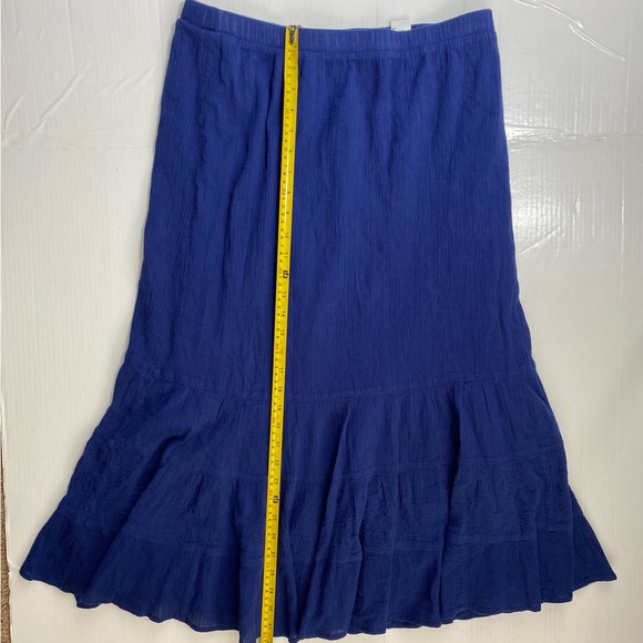 J1-# 7-19 D & Co elastic waistband skirt sizes  blue Lg brown L  unders slip - Picture 4 of 8